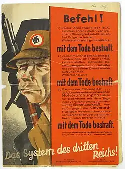SPD election poster quoting Boxheum Documents to attack the Nazi Party