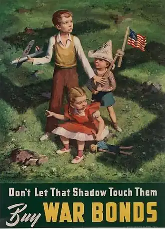 Don't Let that Shadow Touch Them (1942) War Bonds Poster by Lawrence Beall Smith