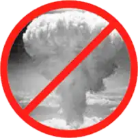 Anti nuclear symbol, a variation of a mushroom cloud and a "no" sign