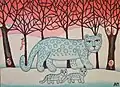 Pyzhova Alevtina Dmitrievna. Snow Leopard. 2013. Oil on board. 50х68 cm.