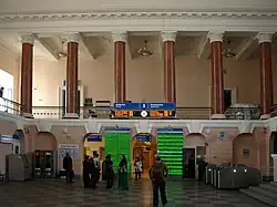 Inside the modern Vyborg station building.