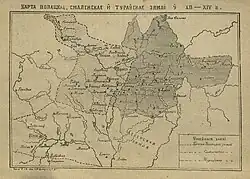 Map of Belarus in the early Middle Ages