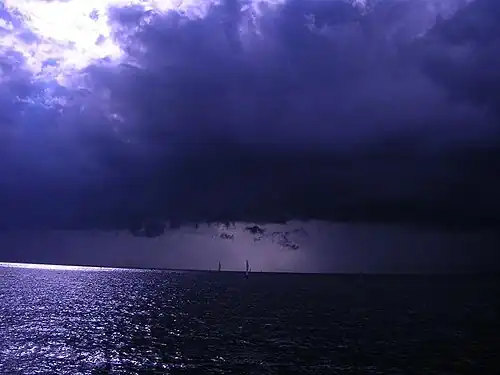 Gulf of Finland from the pier of Krestovsky Island (Saint Petersburg) - Krestovsky Island before a thunderstorm. September 30, 2011