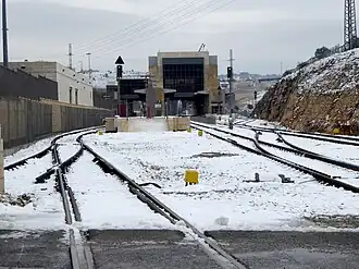 Malha railway station in snow