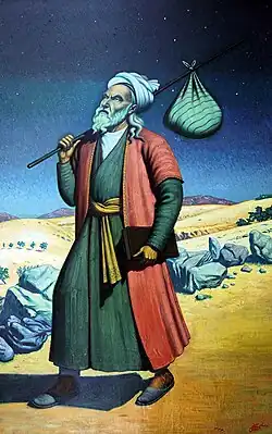 The medieval Persian poet Ferdowsi leaving Ghazni