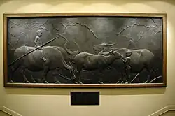 The Water Buffalo (水牛群像), completed in 1930 by Huang Tu-shui (1895–1930). Plaster cast.