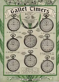 Vintage Catalog with Gallet Timers