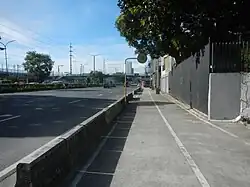 Class I bicycle lanes along the Marikina–Infanta Highway in Santolan, Pasig