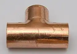 Node in Kirchhoff's junction rule: a pipe tee filled with flowing water