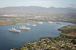 Aerial view of Pearl Harbor