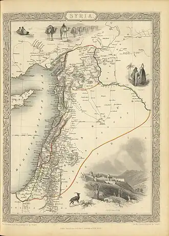 Map of Greater Syria in 1851