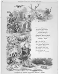 Illustration in the 1852 Bulletin of stanzas from Longfellow's "Skeleton in Armor"