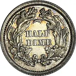 Longacre's reverse for the half dime (1860–1873)