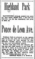 1893 ad for Highland Park