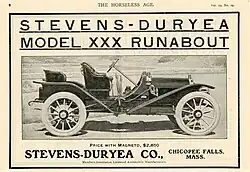 1909 Stevens-Duryea Model XXX in Horseless Age