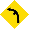 Left curve with local road to the right