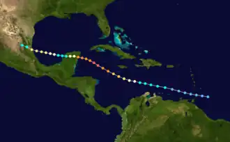 Track map of the storm
