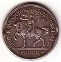 1934-35 Australian florin commemorating the centenary of Victoria and the establishment of Melbourne