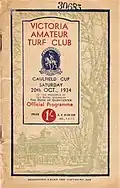 1934 VATC Caulfield Cup racebook front cover