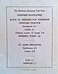 Back cover showing admission charges