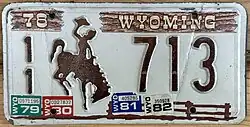 1979-1982 Wyoming License Plate