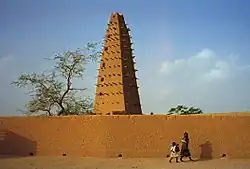 Mud brick minaret