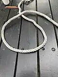 Step one of tying a Celtic Button knot is a simple loop