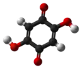 Ball-and-stick model of 2,5-dihydroxy-1,4-benzoquinone
