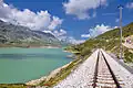 The Bernina line alongside the lake