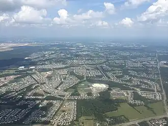View of South Riding, with Freedom High School visible in the lower center