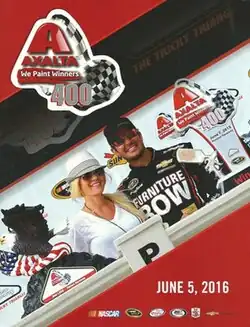 The 2016 Axalta "We Paint Winners" 400 program cover, featuring Martin Truex Jr.