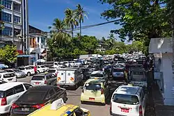A traffic jam in Lanmadaw