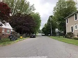 View west along Maryland State Route 768 (Virginia Street) at Chesapeake Avenue.