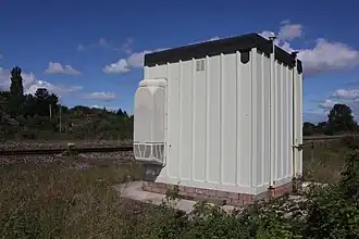 Hot axle box detector at Cogload Junction, England