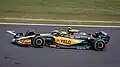 Lando Norris driving the McLaren MCL36 at the 2022 British Grand Prix.