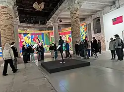 Interior of the Arsenale exhibit space during the 60th Venice Biennale in 2024