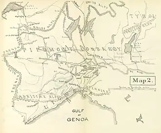 Map shows the Marengo campaign of 1800.