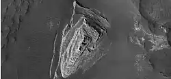 Light toned butte, as seen by HiRISE, under HiWish program.