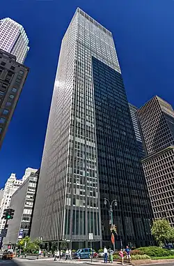 The facade of 270 Park Avenue's stories as seen from Park Avenue