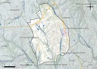 Hydrographic map of the Dardilly area.