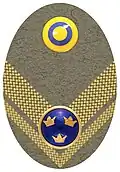 Hat badge (Mössmärke m/1946) for a major in the army.