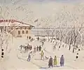 Mount Royal, Montreal, 1936. Watercolor by A.M. Pattison. Private Collection.