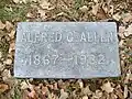Gravemarker of Alfred G. Allen.