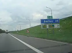 The A3 in the direction of Aachen, Germany.
