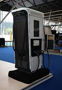 A new ABB fast charger on display.