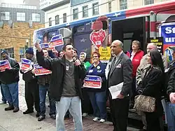 Image 12An AFL–CIO protest of Rite Aid, with Rev. Mark Reisinger (Pastor of Grace United Methodist Church in Mechanicsburg, Pennsylvania), Bill George, and Richard Bloomingdale.