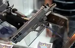 A limited edition of the 9mm GT9 pistol in stainless steel, with a 5-inch ventilated slide