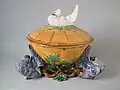 Tureen, 1870, coloured glazes, naturalistic style