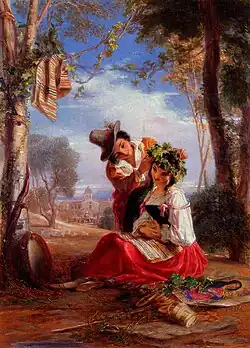 A Neapolitan Boy Decorating the Head of His Innamorata by Thomas Uwins