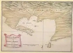 A Plan of the Harbour and Parts adjacent on the Isthmus of Darien where the Scotch Company was settled, 1743.